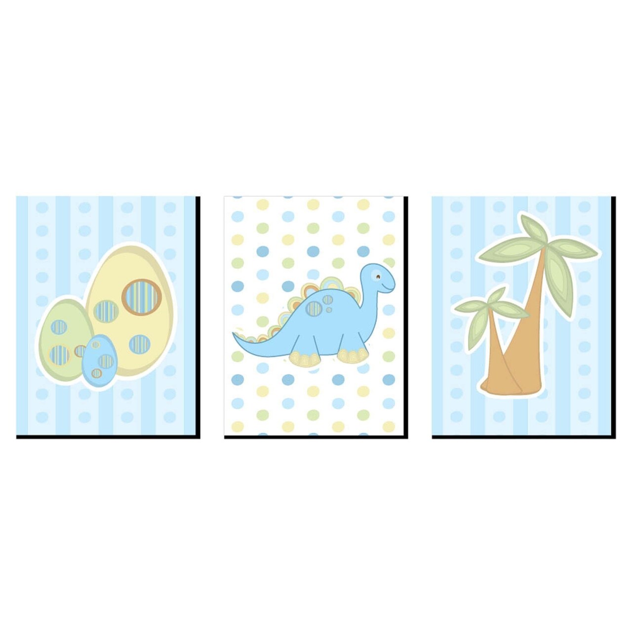Big Dot of Happiness Baby Boy Dinosaur - Dino Nursery Wall Art and Kids Room Decorations - Gift Ideas - 7.5 x 10 inches - Set of 3 Prints